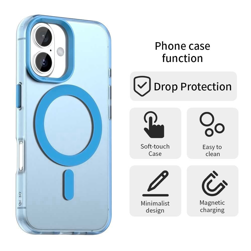 Coque MagSafe pour Apple iPhone 16, Techsuit, CandyCase, Bleue