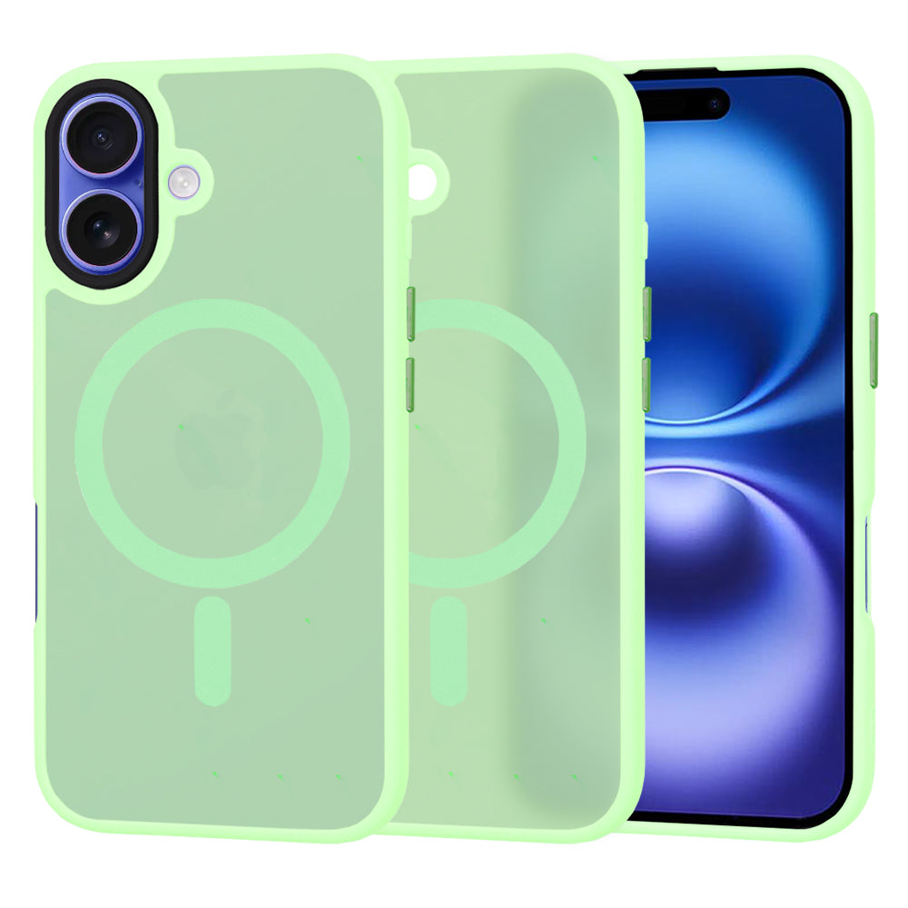 Coque MagSafe pour Apple iPhone 16, Techsuit, HaloFrost, Vert Clair