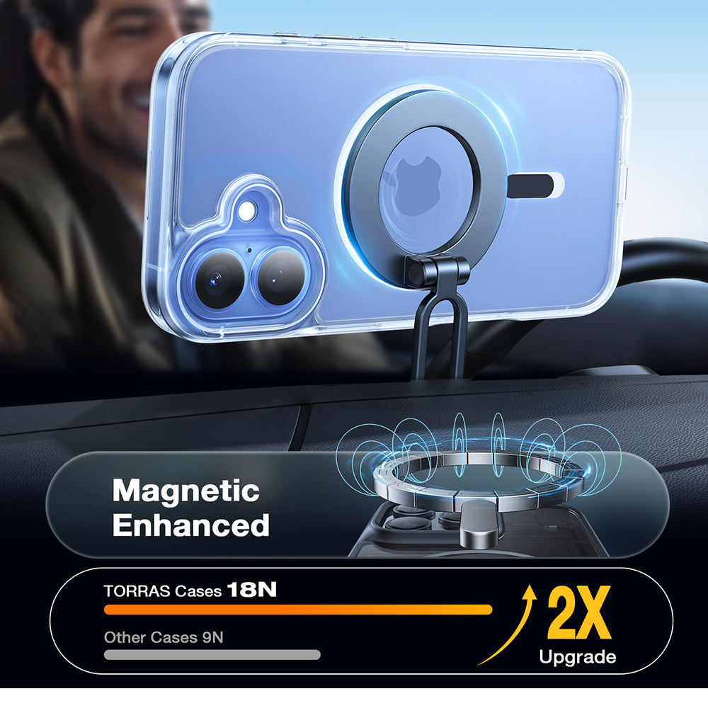 MagSafe hoes voor Apple iPhone 16, Torras, Diamond, Transparant