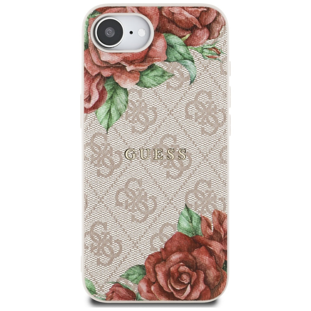 MagSafe Case for Apple iPhone 17e / 16e, Guess, 4G Flowers Print, Pink