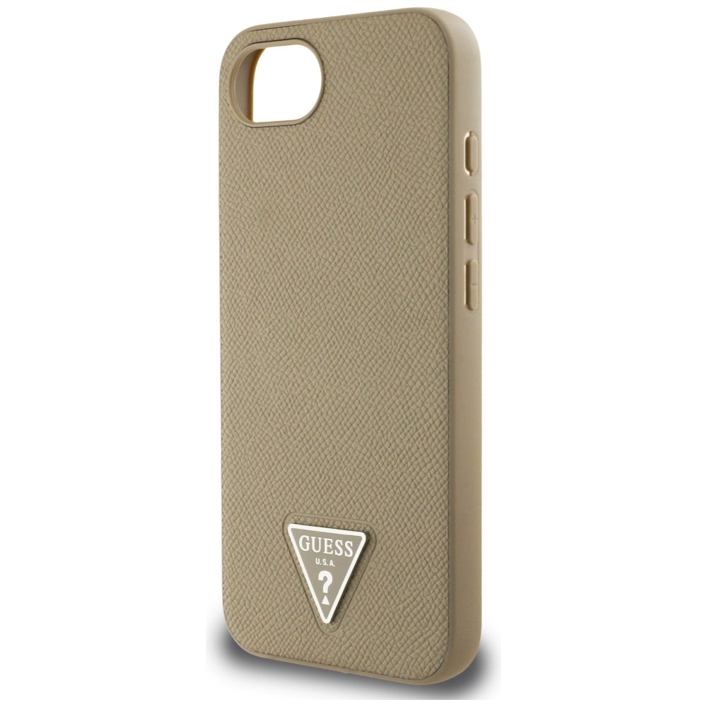 MagSafe hoesje voor Apple iPhone 17e / 16e, Guess, Grained Triangle Logo, Bruin