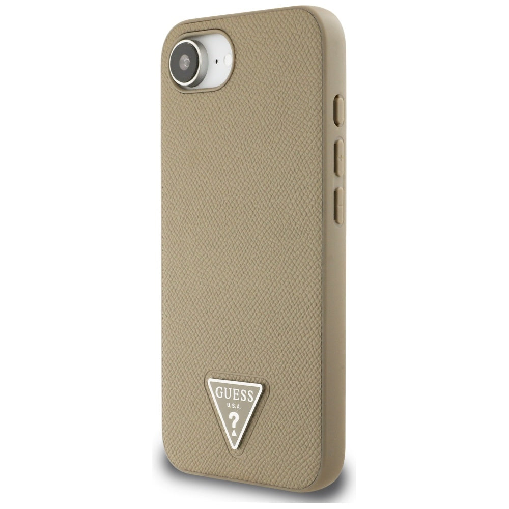 MagSafe hoesje voor Apple iPhone 17e / 16e, Guess, Grained Triangle Logo, Bruin
