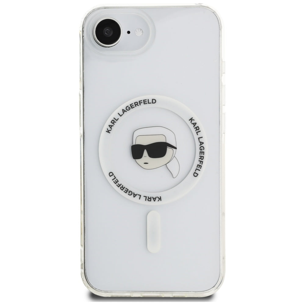 MagSafe hoesje voor Apple iPhone 17e / 16e, Karl Lagerfeld, IML Karl's Head, Wit