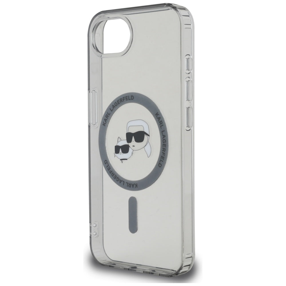 MagSafe Hülle für Apple iPhone 17e / 16e, Karl Lagerfeld, IML Metal Karl & Choupette's Heads, Schwarz