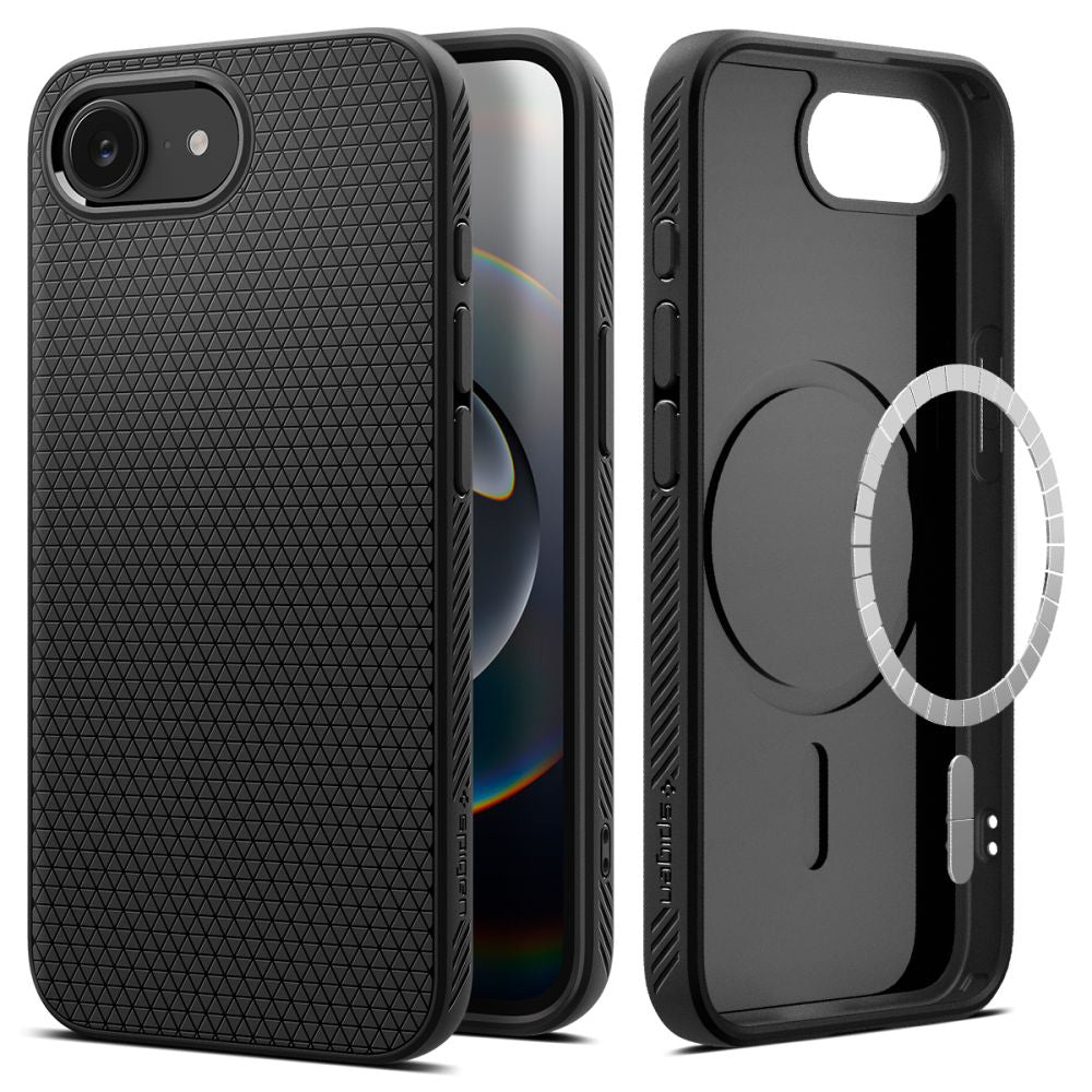 Coque MagSafe pour Apple iPhone 17e / 16e, Spigen, Liquid Air, Noir Mat ACS09151