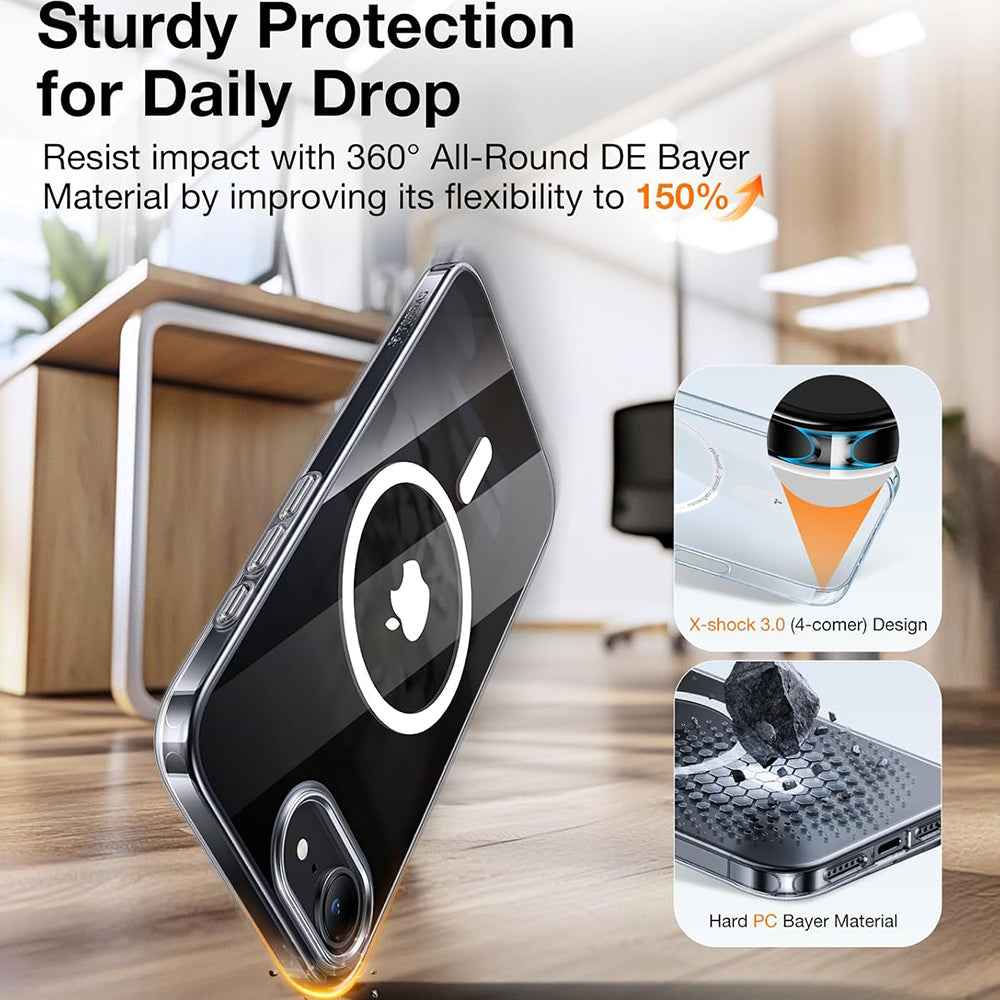 MagSafe hoes voor Apple iPhone 17e / 16e, Torras, OriginFit, Transparant