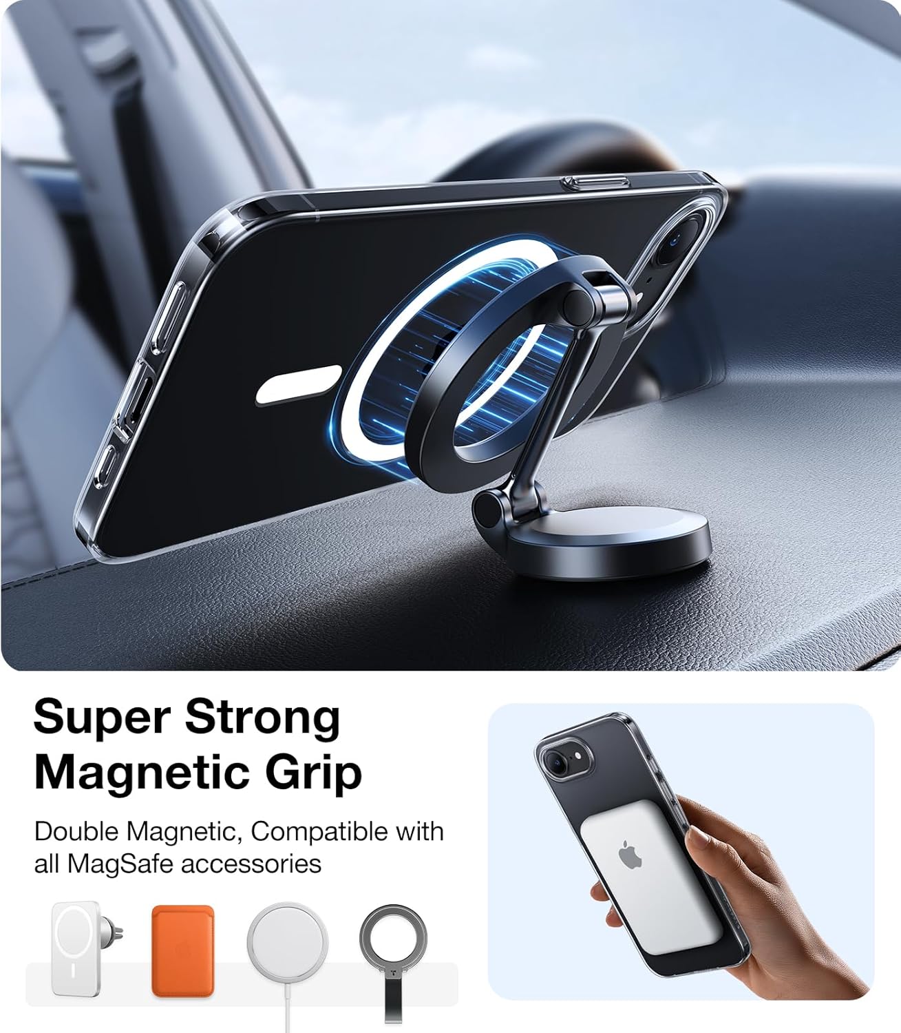 MagSafe hoes voor Apple iPhone 17e / 16e, Torras, OriginFit, Transparant