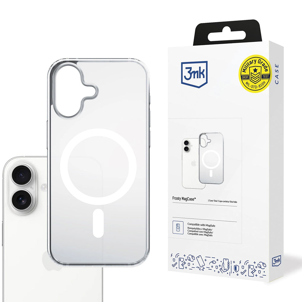 MagSafe hoes voor Apple iPhone 17, 3MK, Frosty MagCase, Wit