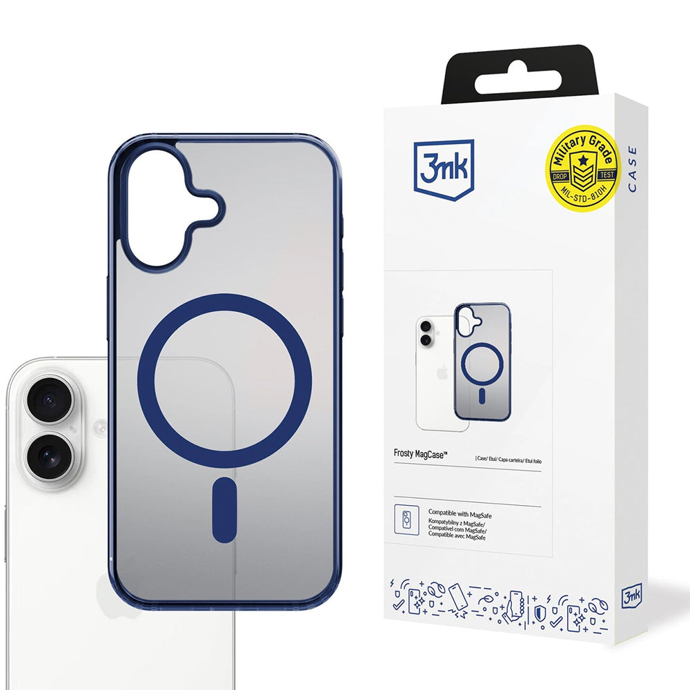 MagSafe hoes voor Apple iPhone 17, 3MK, Frosty MagCase, Blauw