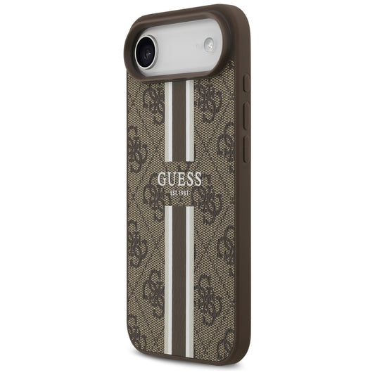 MagSafe hoesje voor Apple iPhone 17 Air, Guess, 4G Printed Stripes, Bruin