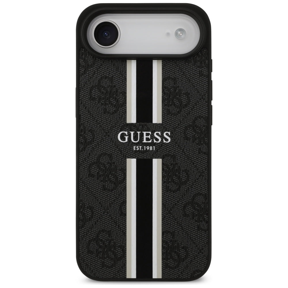 MagSafe hoesje voor Apple iPhone 17 Air, Guess, 4G Printed Stripes, Zwart