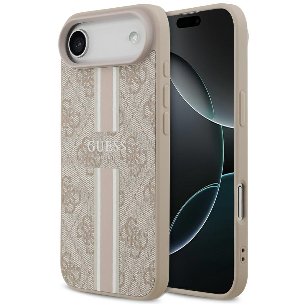 MagSafe hoesje voor Apple iPhone 17 Air, Guess, 4G Printed Stripes, Roze