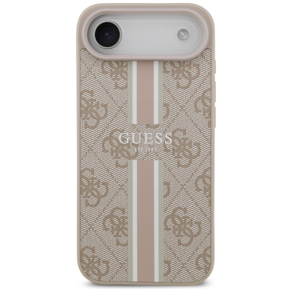 MagSafe hoesje voor Apple iPhone 17 Air, Guess, 4G Printed Stripes, Roze