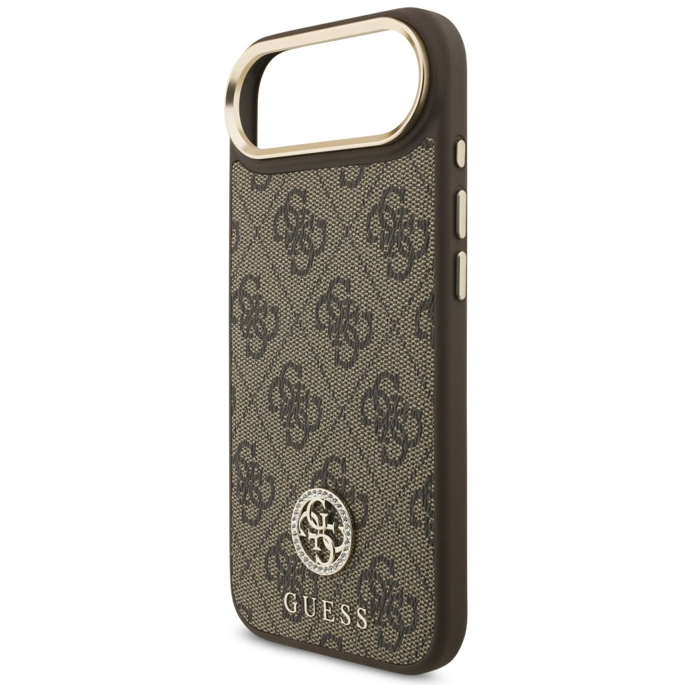 MagSafe hoesje voor Apple iPhone 17 Air, Guess, 4G Strass Logo, Bruin