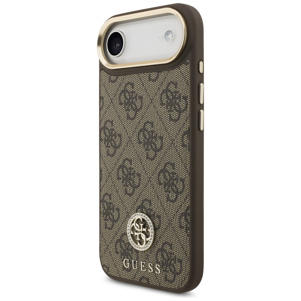 MagSafe hoesje voor Apple iPhone 17 Air, Guess, 4G Strass Logo, Bruin