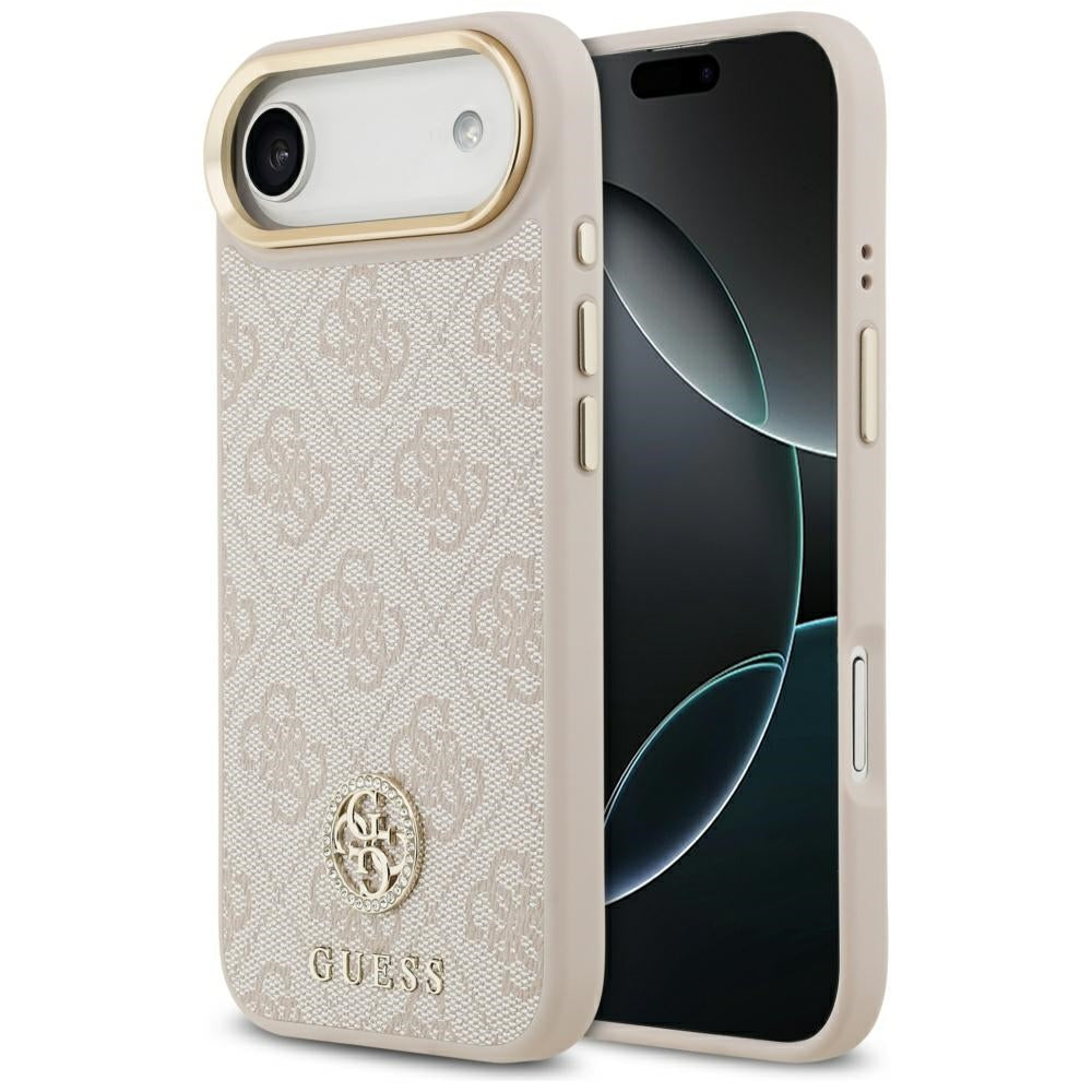 MagSafe hoesje voor Apple iPhone 17 Air, Guess, 4G Strass Logo, Roze