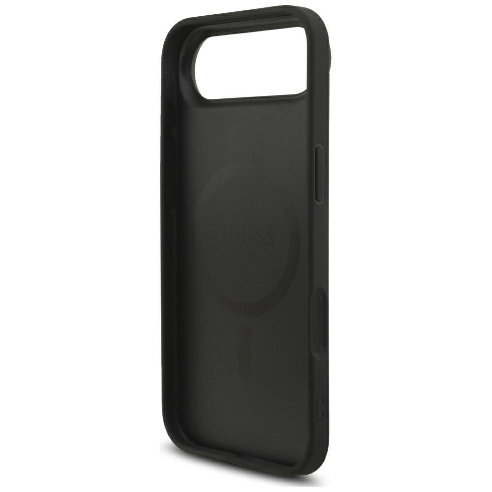 MagSafe hoesje voor Apple iPhone 17 Air, Guess, 4G Triangle Logo met koordriem, Zwart