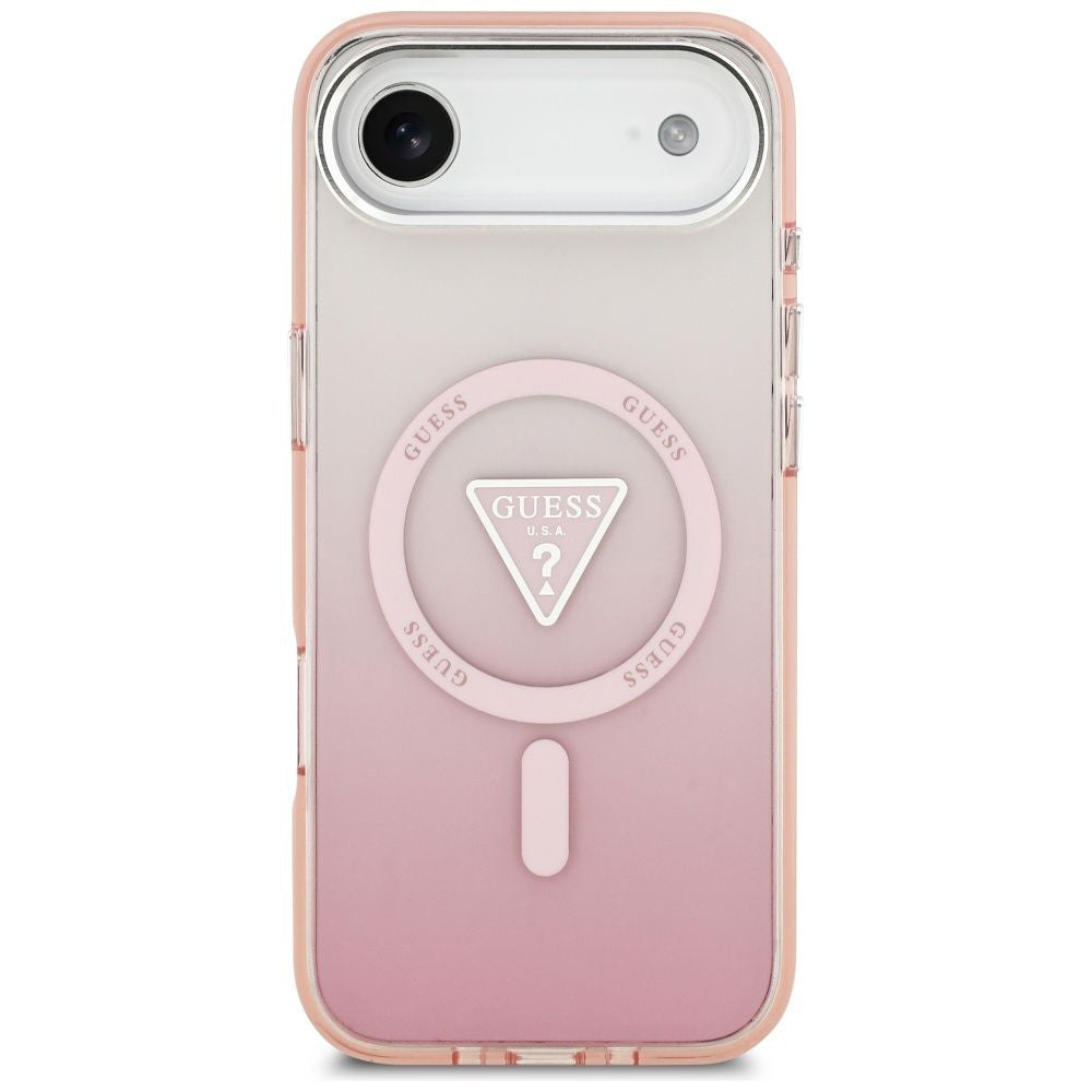 MagSafe Hülle für Apple iPhone 17 Air, Guess, IML Gradient Triangle Logo, Rosa