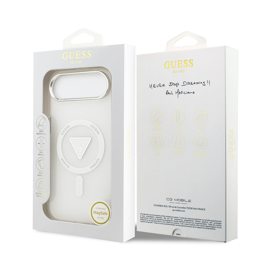 MagSafe hoesje voor Apple iPhone 17 Air, Guess, IML Gradient Triangle Logo, Transparant