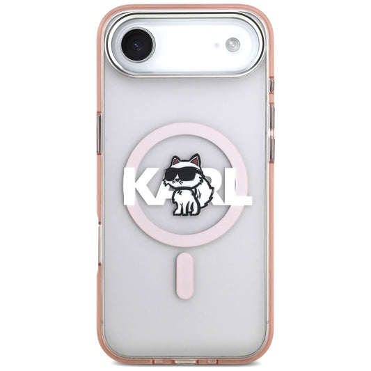 Étui MagSafe pour Apple iPhone 17 Air, Karl Lagerfeld, IML Sketch Logo Choupette, Rose