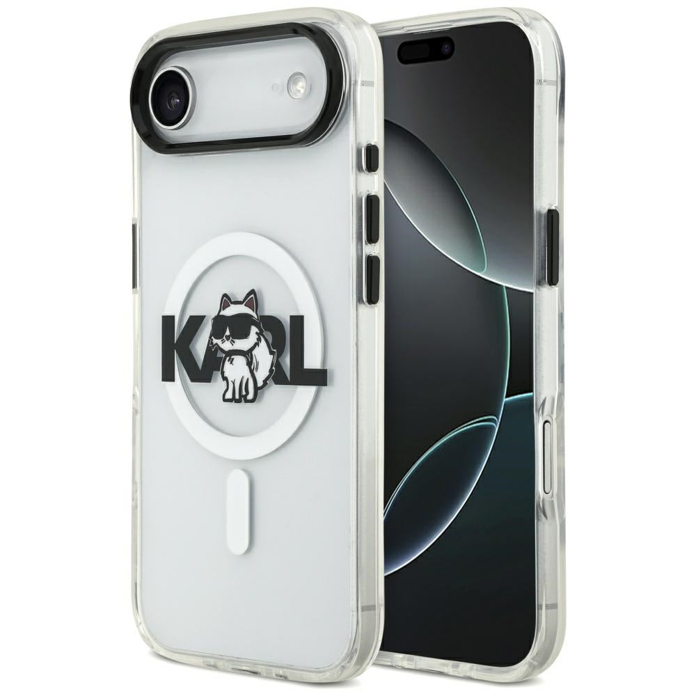 MagSafe hoesje voor Apple iPhone 17 Air, Karl Lagerfeld, IML Sketch Logo Choupette, Transparant