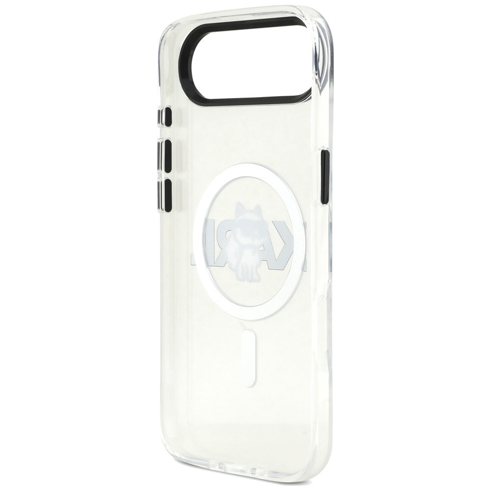 MagSafe hoesje voor Apple iPhone 17 Air, Karl Lagerfeld, IML Sketch Logo Choupette, Transparant