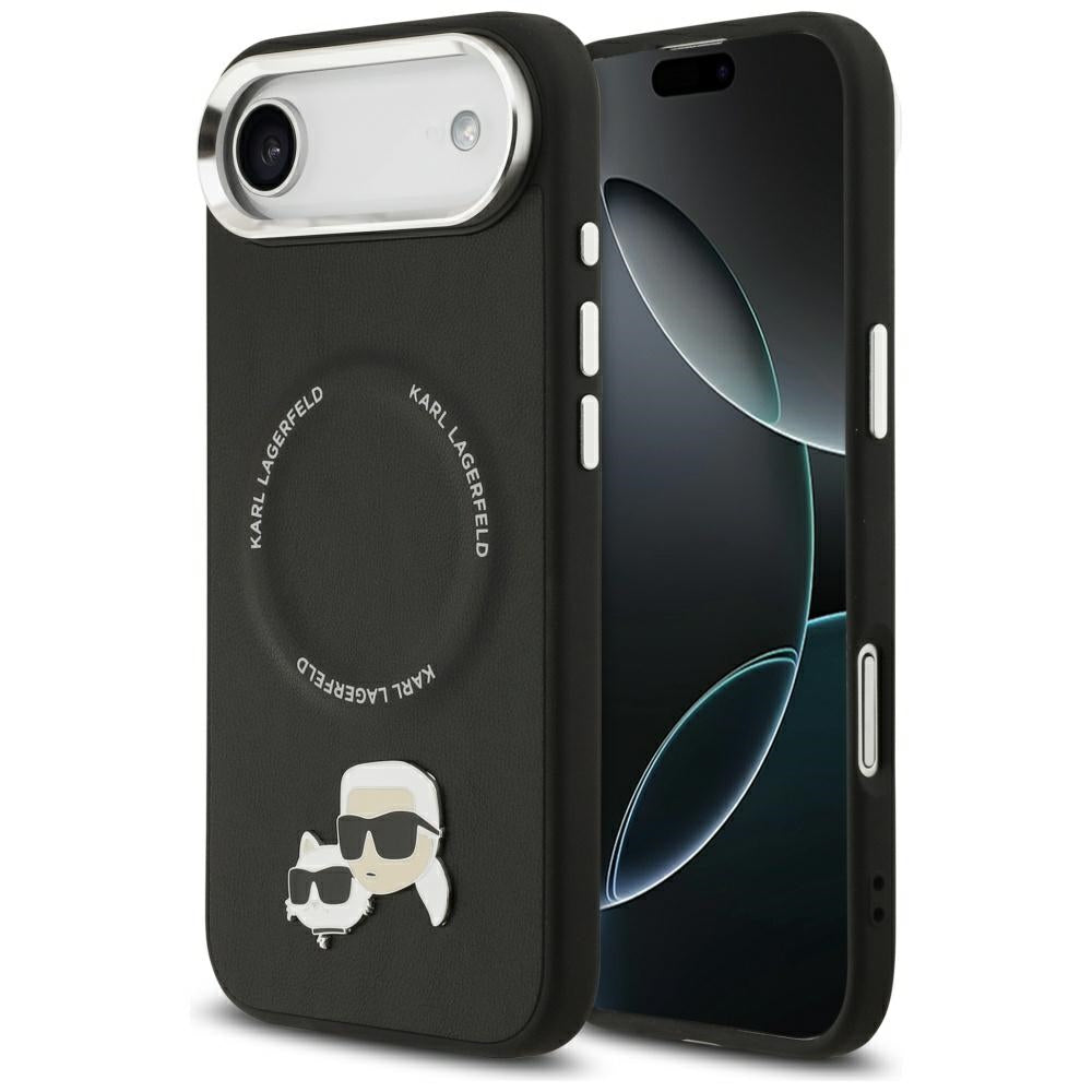 MagSafe Hülle für Apple iPhone 17 Air, Karl Lagerfeld, Karl & Choupette Pins, Schwarz