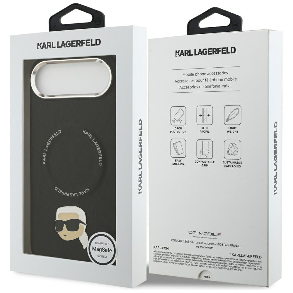 Étui MagSafe pour Apple iPhone 17 Air, Karl Lagerfeld, Karl Pin, Noir