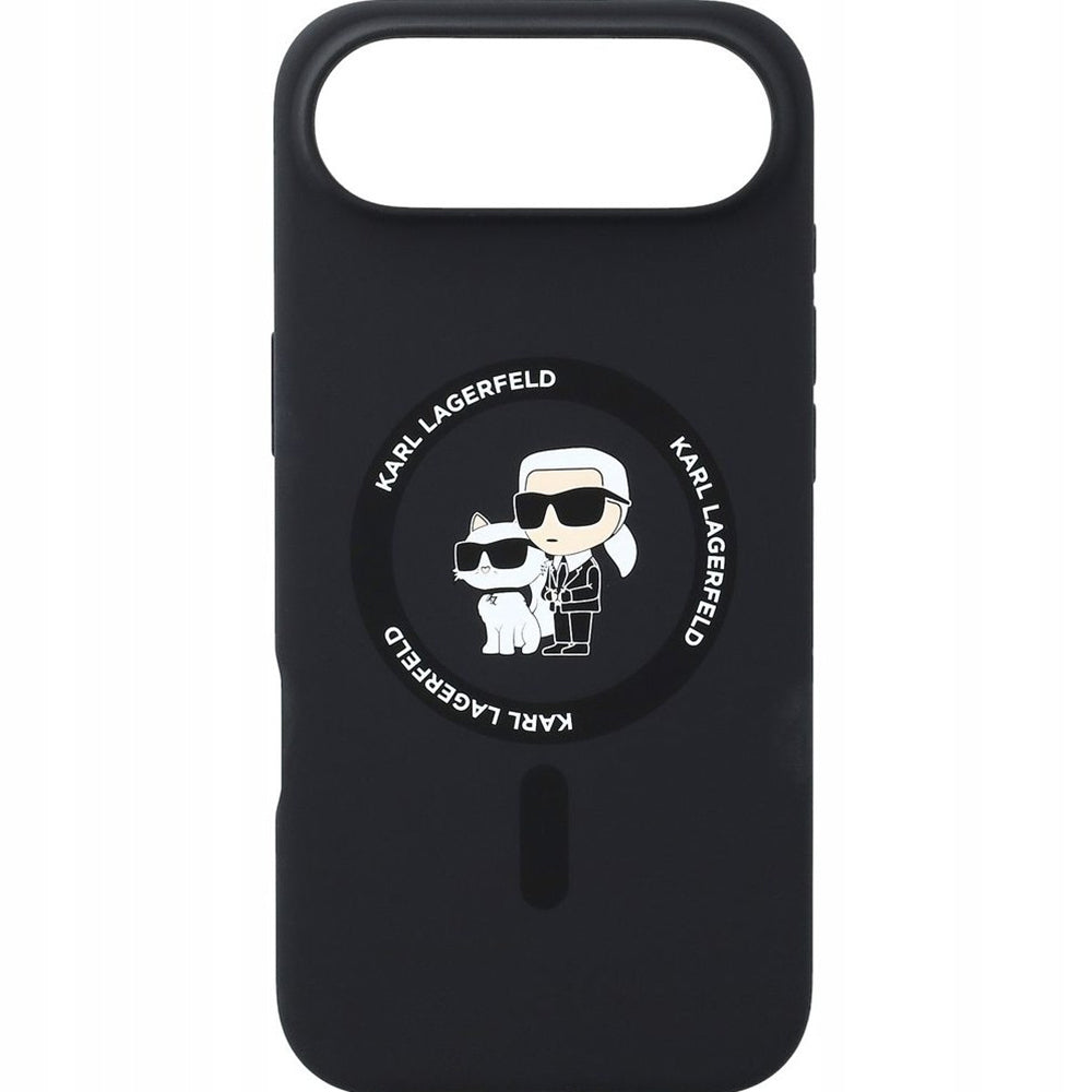 MagSafe hoesje voor Apple iPhone 17 Air, Karl Lagerfeld, Ring Karl & Choupette, Zwart