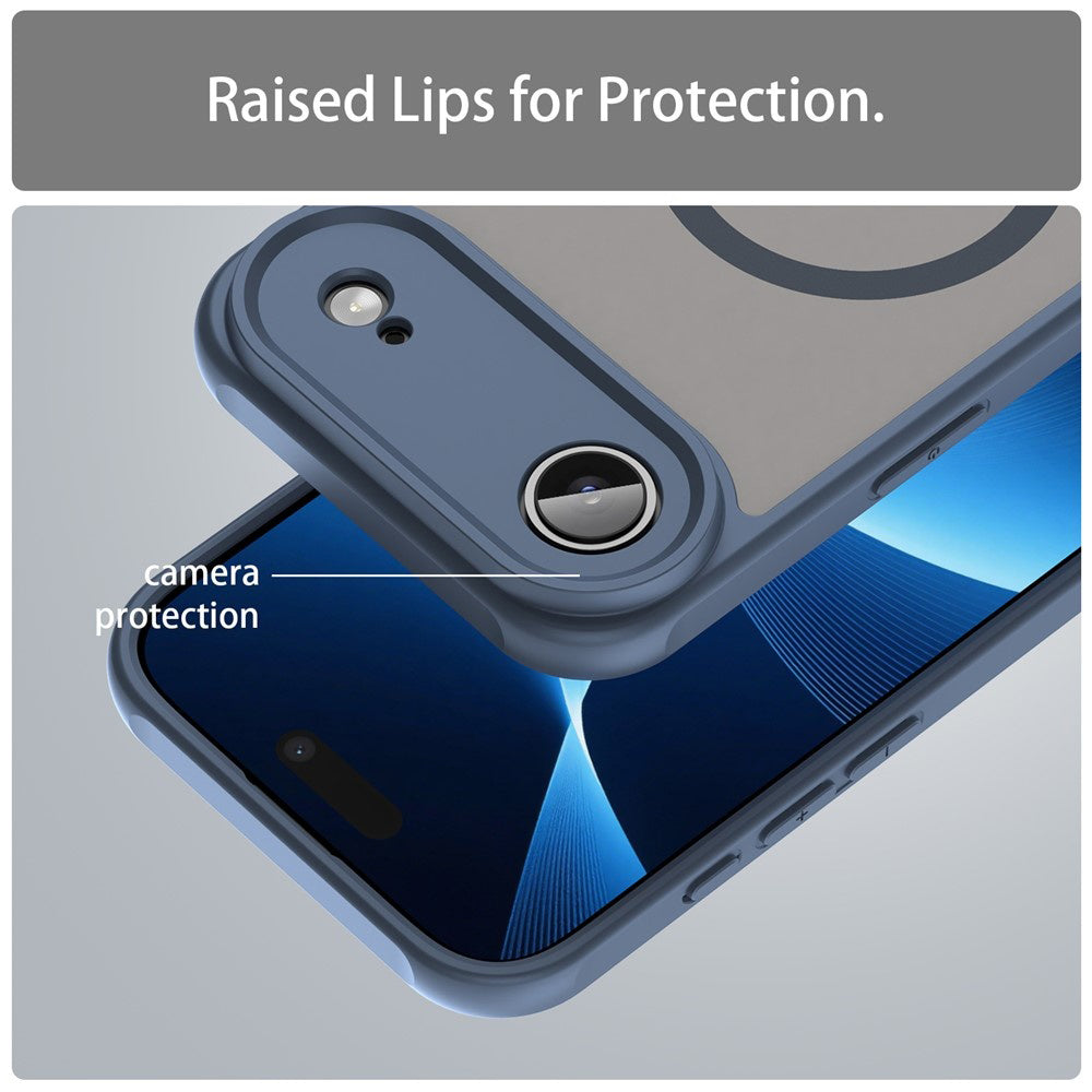 Étui MagSafe pour Apple iPhone 17 Air, Techsuit, HaloFrost II, Bleu Marine