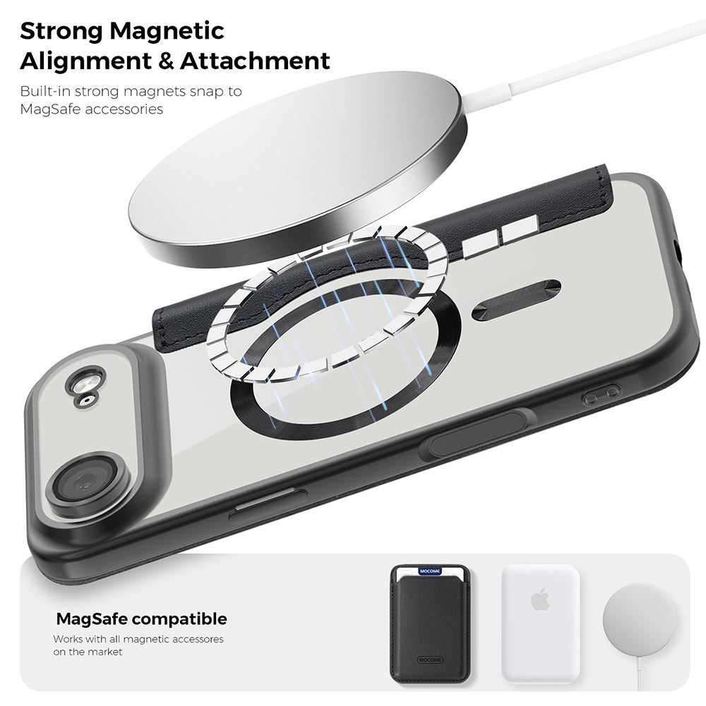 MagSafe hoes voor Apple iPhone 17 Air, Techsuit, SmartMag Book, Gri