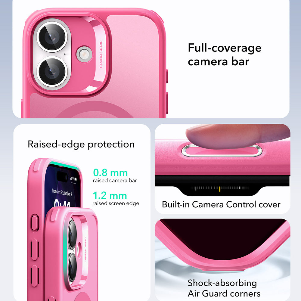 MagSafe hoesje voor Apple iPhone 17, ESR, Classic Hybrid, Satijnroze
