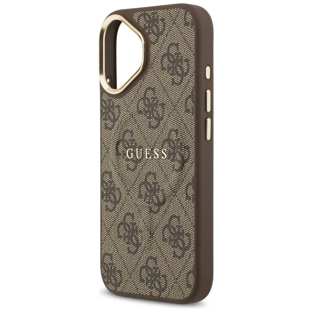 Housse MagSafe pour Apple iPhone 17, Guess, 4G Classic, Marron