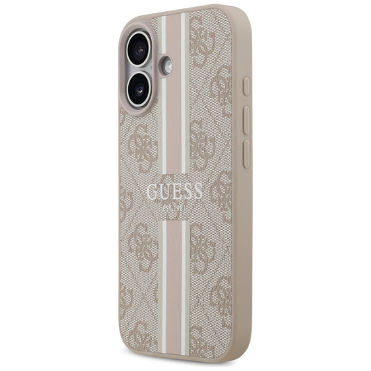 MagSafe hoesje voor Apple iPhone 17, Guess, 4G Printed Stripes, Roze