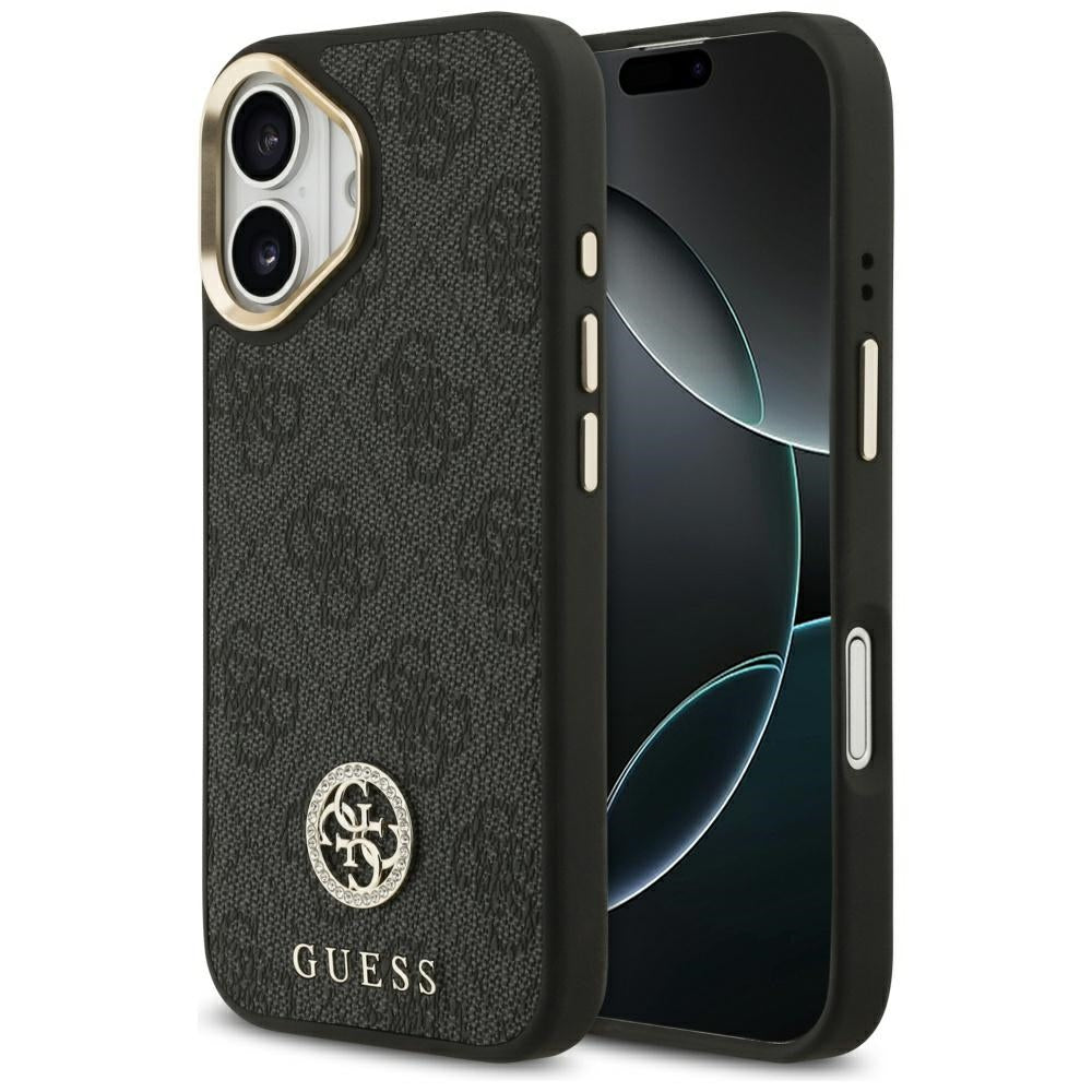 Étui MagSafe pour Apple iPhone 17, Guess, Logo Strass 4G, Noir