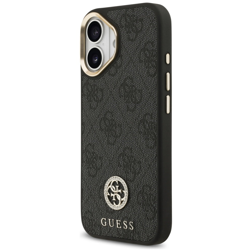 Étui MagSafe pour Apple iPhone 17, Guess, Logo Strass 4G, Noir