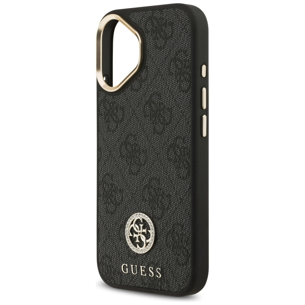 Étui MagSafe pour Apple iPhone 17, Guess, Logo Strass 4G, Noir