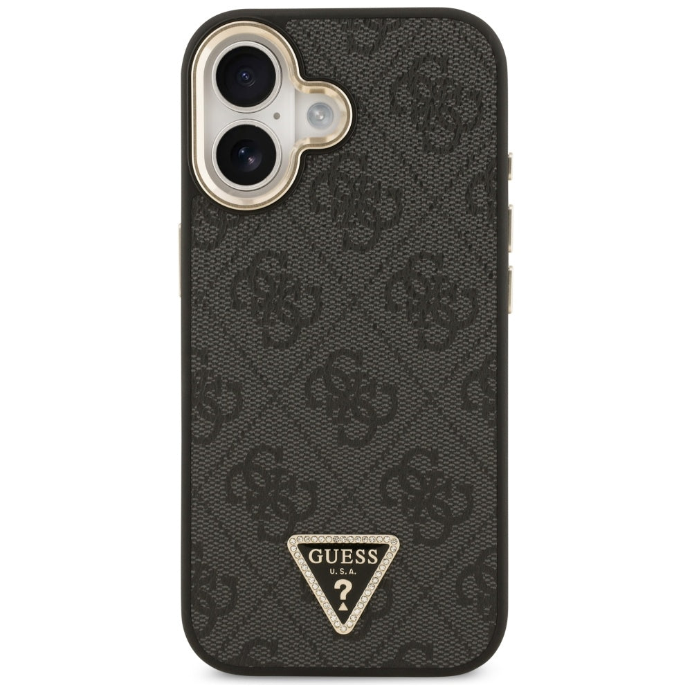 MagSafe hoesje voor Apple iPhone 17, Guess, 4G Triangle Diamond Logo, Zwart