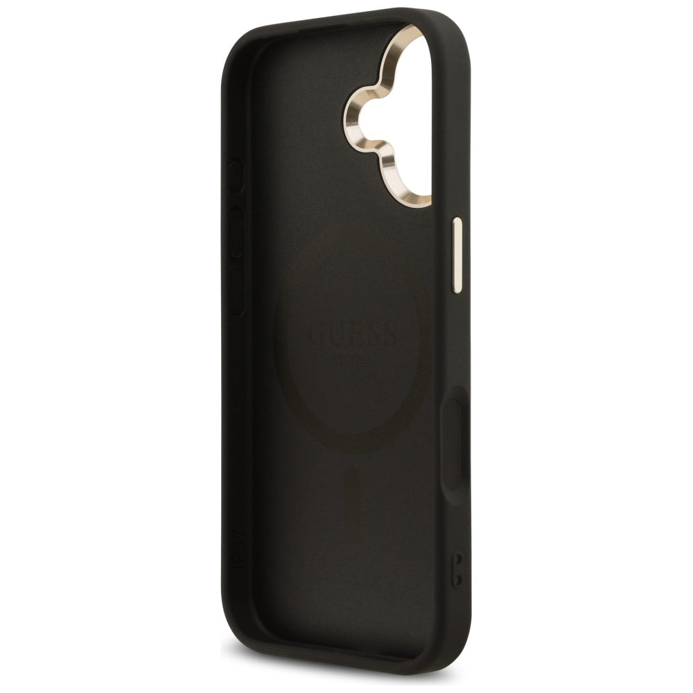 MagSafe hoesje voor Apple iPhone 17, Guess, 4G Triangle Diamond Logo, Zwart