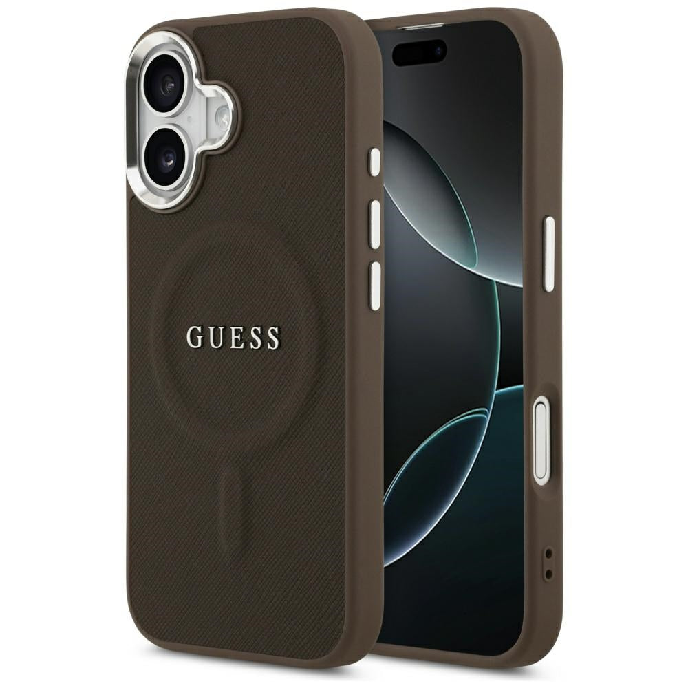 MagSafe hoesje voor Apple iPhone 17, Guess, Classic Logo, Bruin