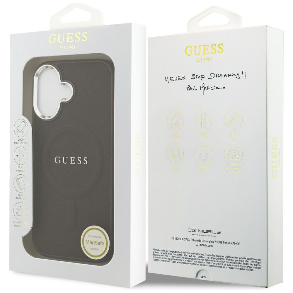 MagSafe hoesje voor Apple iPhone 17, Guess, Classic Logo, Bruin