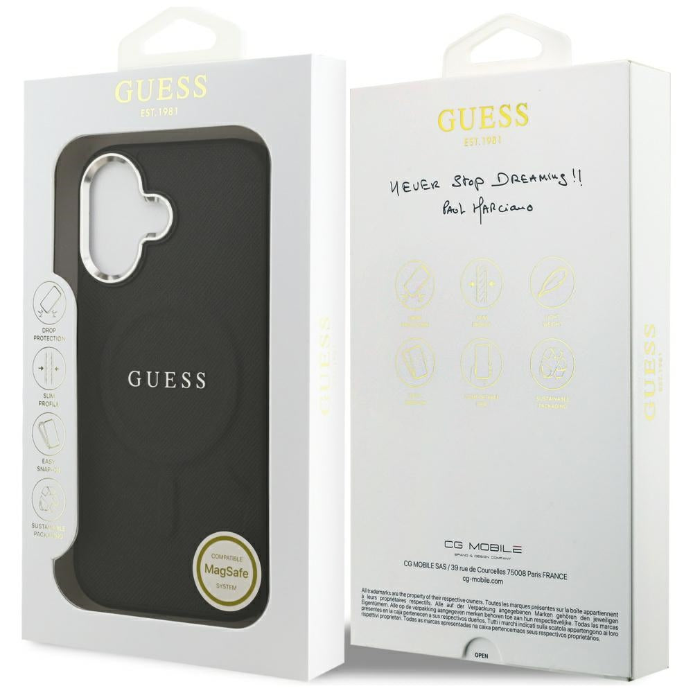 MagSafe hoesje voor Apple iPhone 17, Guess, Classic Logo, Zwart