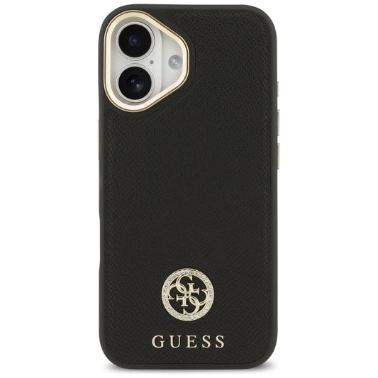 MagSafe hoesje voor Apple iPhone 17, Guess, Grained Strass Logo, Zwart