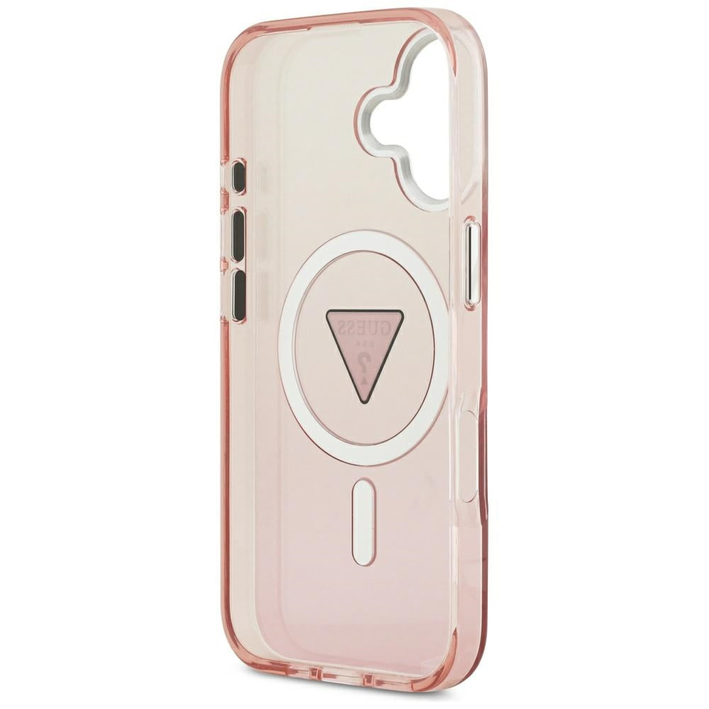 MagSafe hoesje voor Apple iPhone 17, Guess, IML Gradient Triangle Logo, Roze