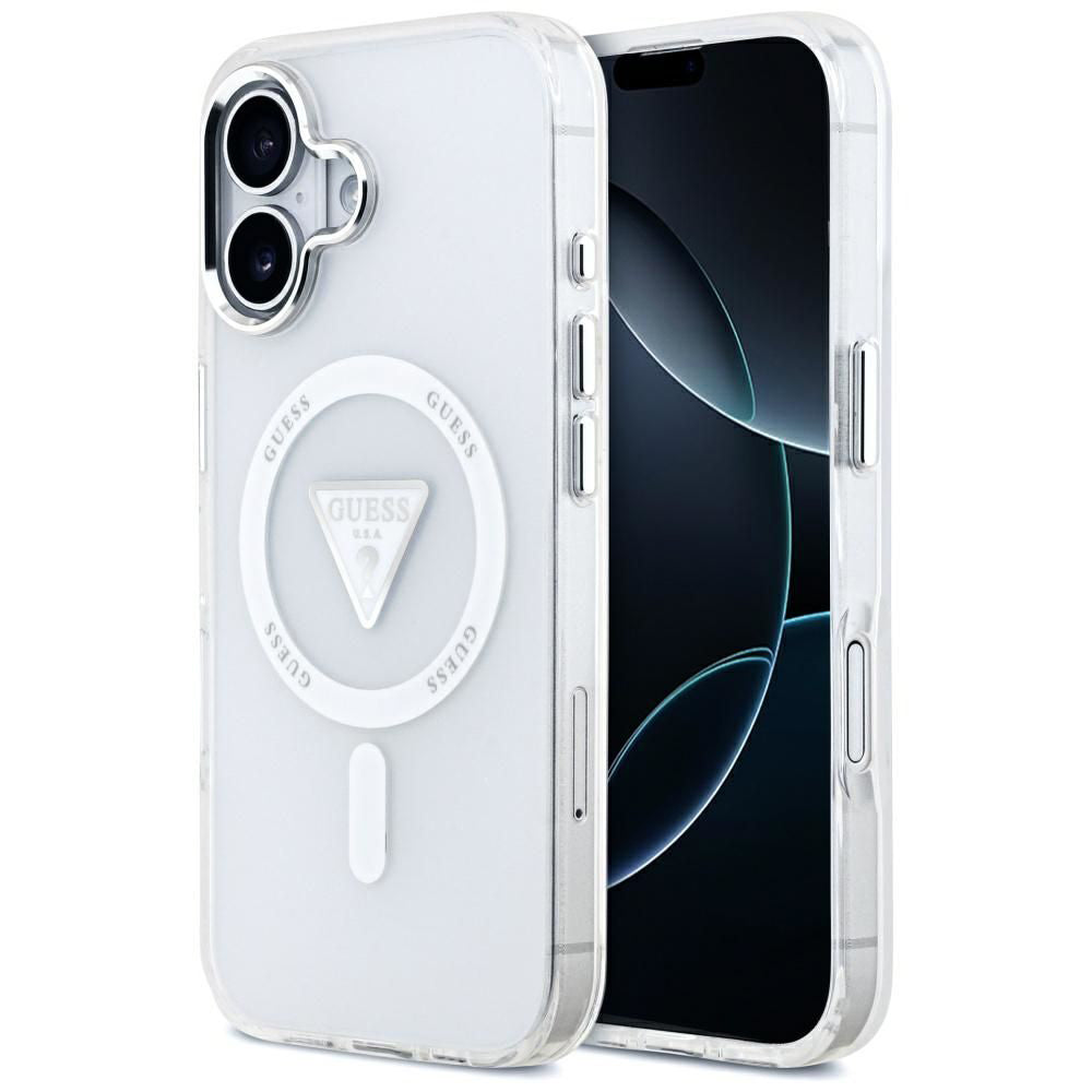 MagSafe hoesje voor Apple iPhone 17, Guess, IML Gradient Triangle Logo, Transparant