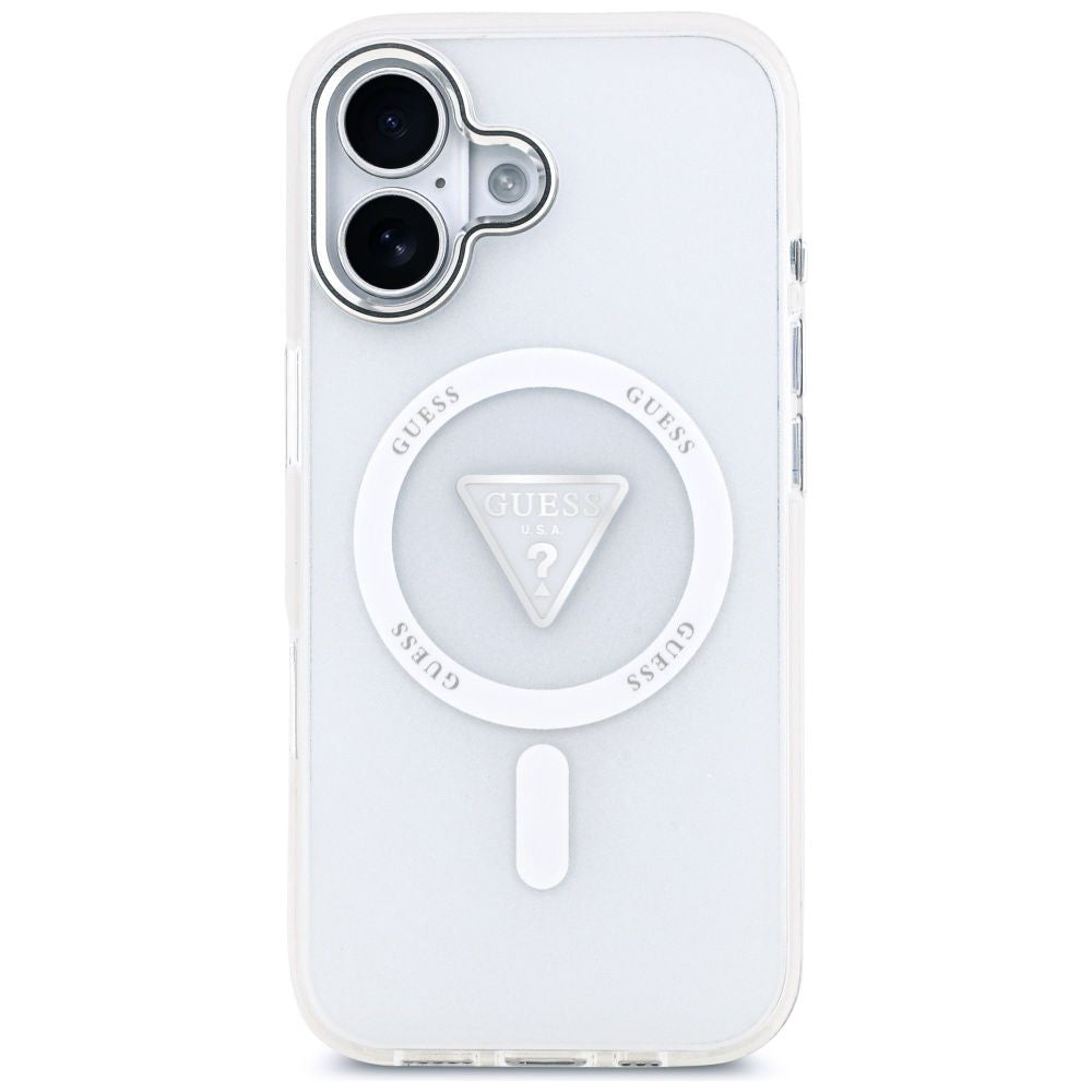 MagSafe hoesje voor Apple iPhone 17, Guess, IML Gradient Triangle Logo, Transparant