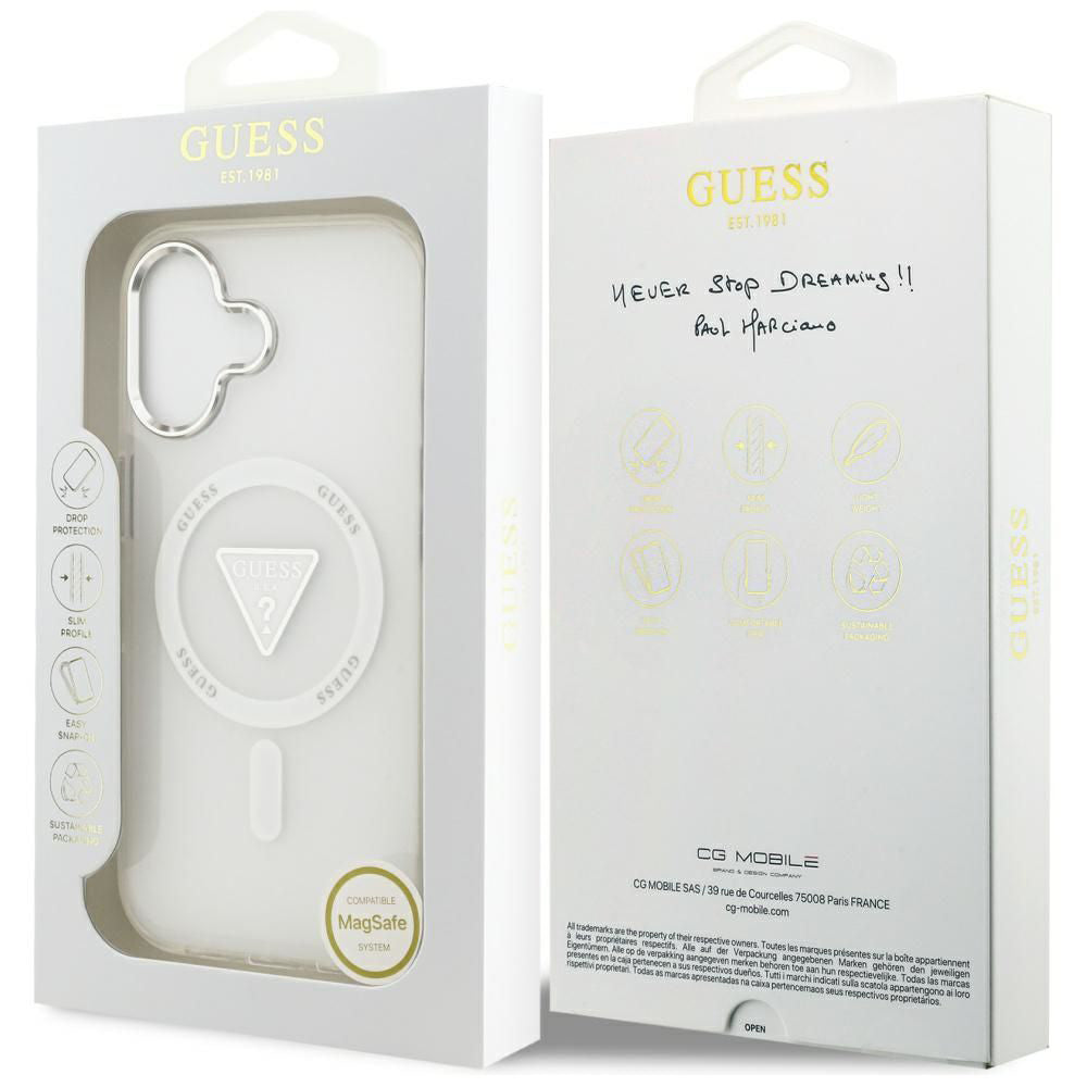 MagSafe hoesje voor Apple iPhone 17, Guess, IML Gradient Triangle Logo, Transparant