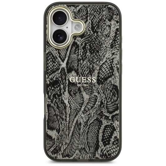 MagSafe hoesje voor Apple iPhone 17, Guess, Python Patroon, Zwart