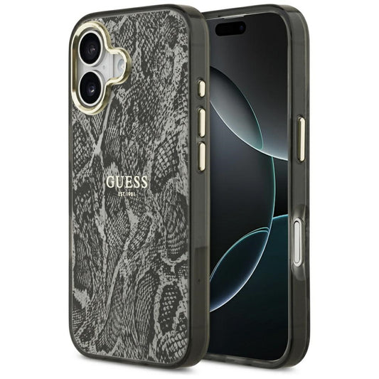 MagSafe hoesje voor Apple iPhone 17, Guess, Python Patroon, Zwart