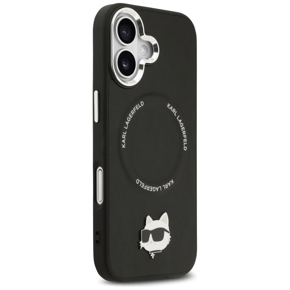 Étui MagSafe pour Apple iPhone 17, Karl Lagerfeld, Choupette Pin, Noir